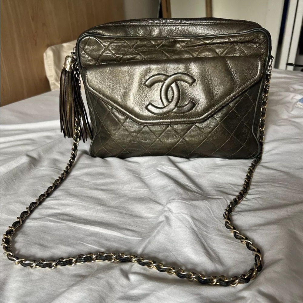 Vintage Chanel Quilted Front Pocket Camera Bag